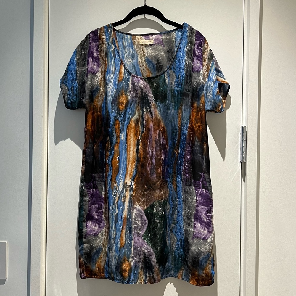 Silk marbled dress